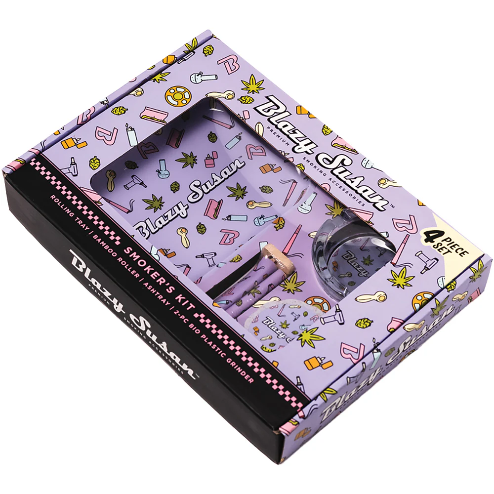 4-Piece Blazy Susan Smokers Kit (Purple Icons)