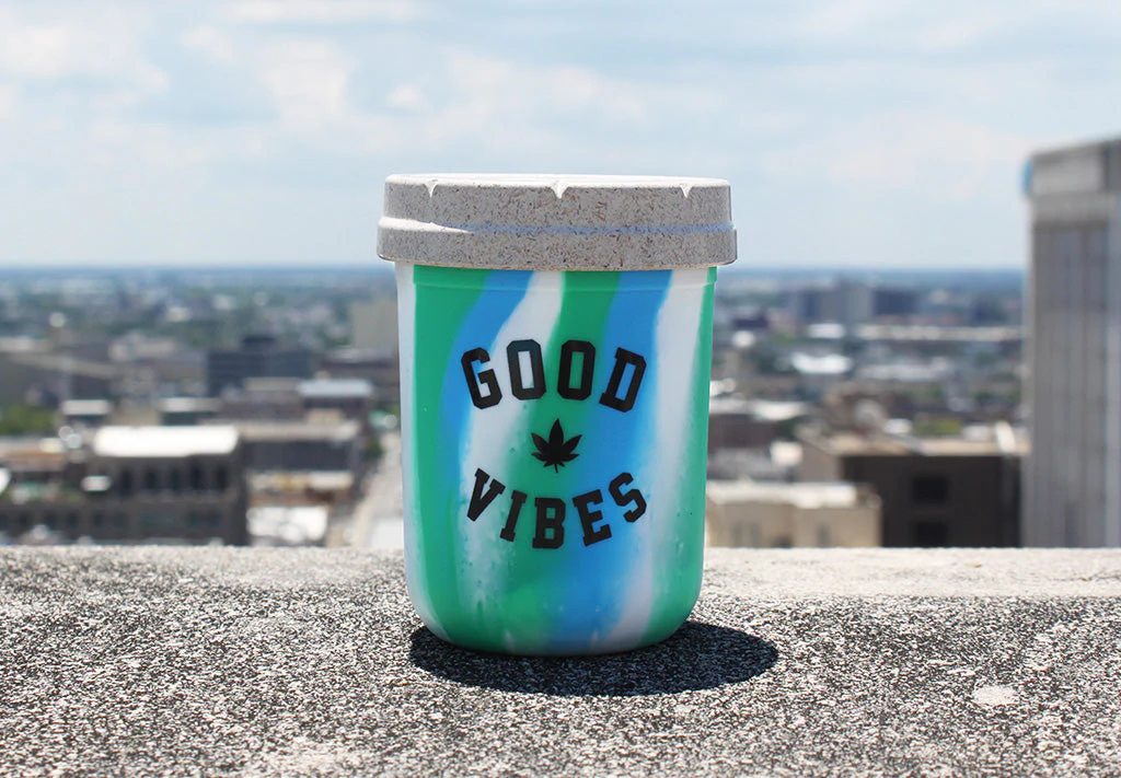 RE:STASH JAR 8oz Ocean Tie-Dye "Good Vibes" (+White RE:VIDER Boveda ) - Image 5