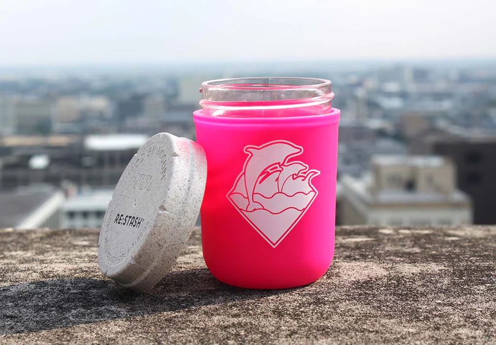 RE:STASH JAR 8oz Pink Dolphin "Waves Puff" (+Re:vider & Boveda) - Image 2