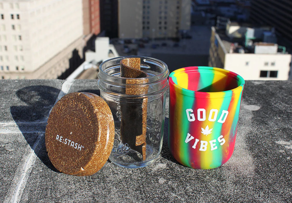 RE:STASH 8oz Rasta Tie-Dye "Good Vibes" (+Re:vider, Boveda) - Image 3