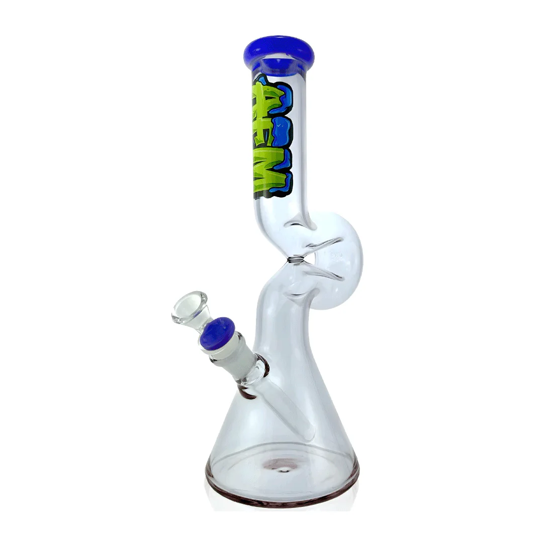 AFM Glass 12" Beaker Wave Full Color Glass Water Pipe - Image 4