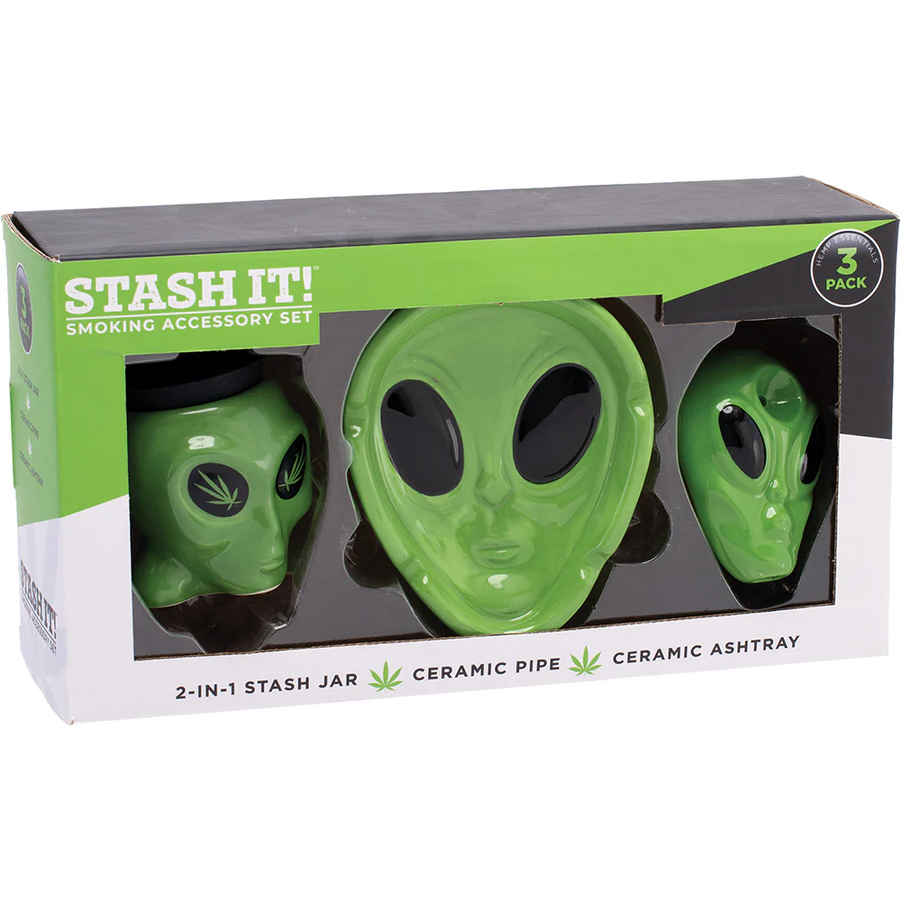 Alien Smoker's Kit (AshTray, Jar & Pipe) - Image 2