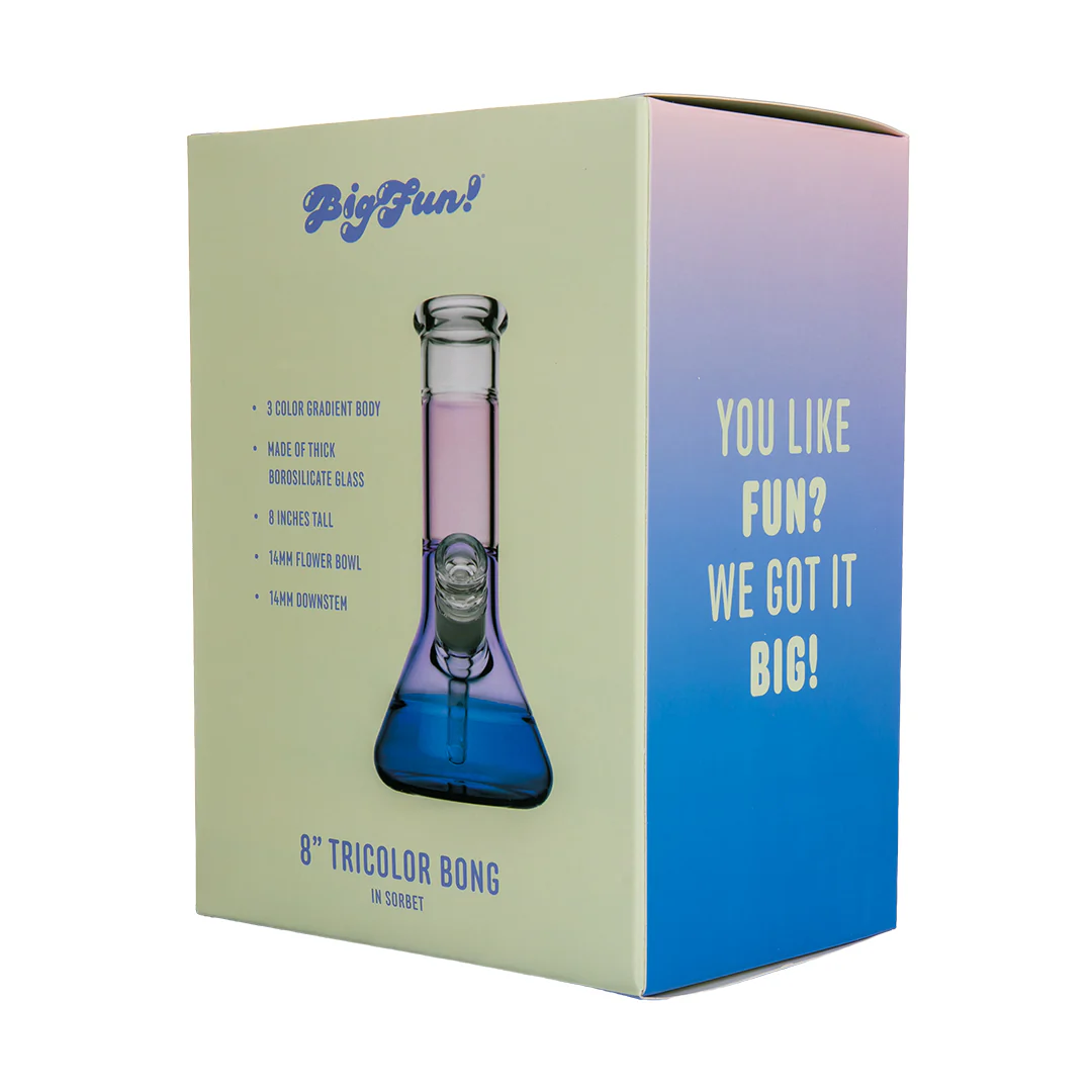 Big Fun 8" Tricolor Bong (Sorbet) - Image 3