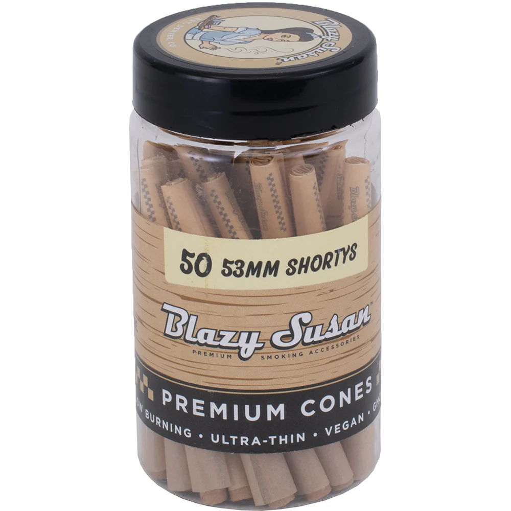 Blazy Susan Unbleached Cones 53MM Shorty (50 count)