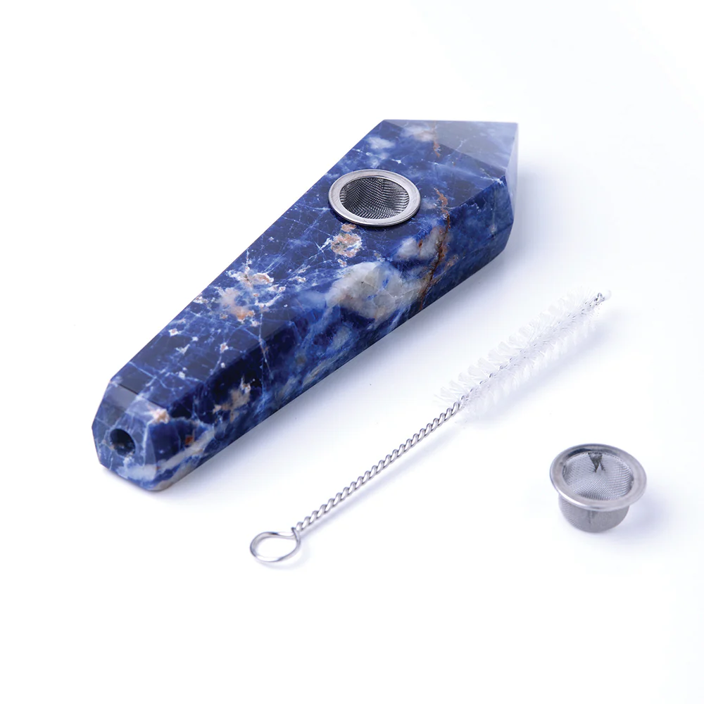 Blue Sodalite Gemstone Pipe - Image 5