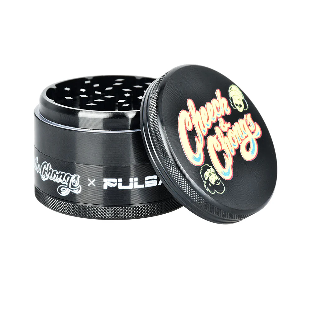 Cheech & Chong's™ x Pulsar Black Metal Grinder (4 Piece) - Image 2