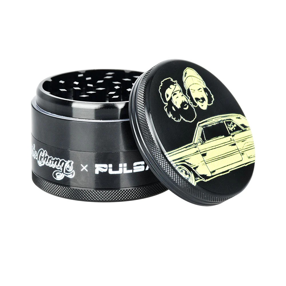 Cheech & Chong's™ x Pulsar Black Metal Grinder (4 Piece) - Image 3