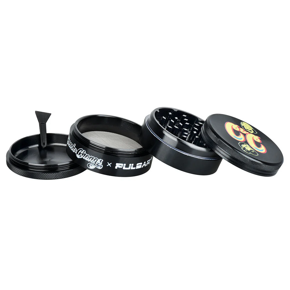 Cheech & Chong's™ x Pulsar Black Metal Grinder (4 Piece) - Image 4