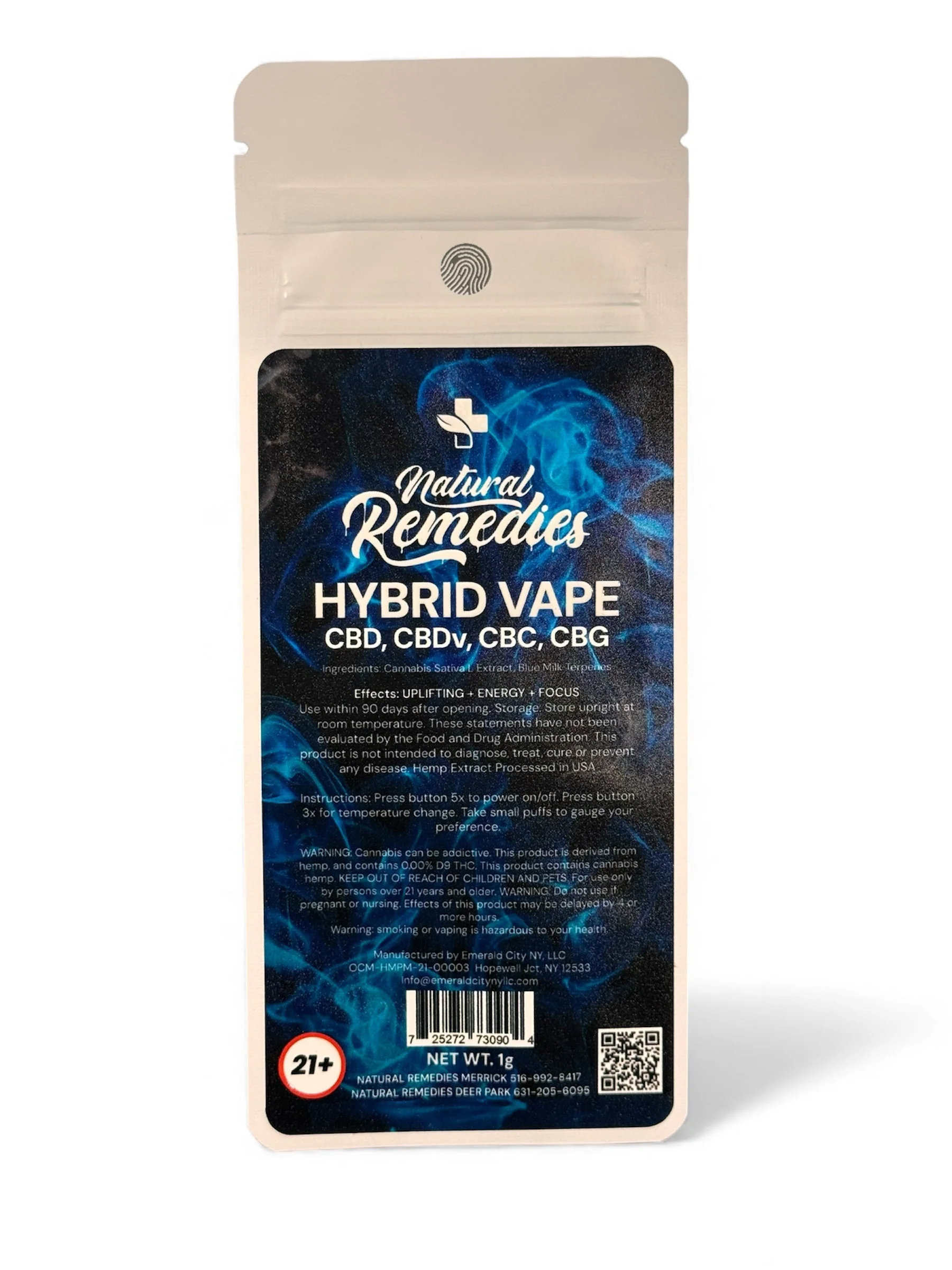 CBD/CBDv/CBC/CBG Uplifting + Energy Disposable Vape (1G Hybrid) - Image 3