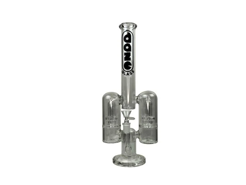 14" Rocket Ship Dual Showerhead Perc Glass Water Pipe - Image 2