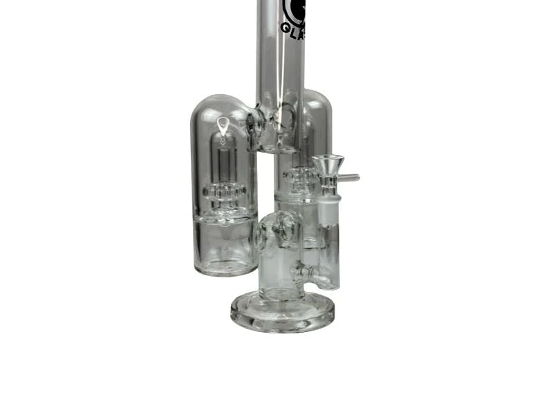14" Rocket Ship Dual Showerhead Perc Glass Water Pipe - Image 4