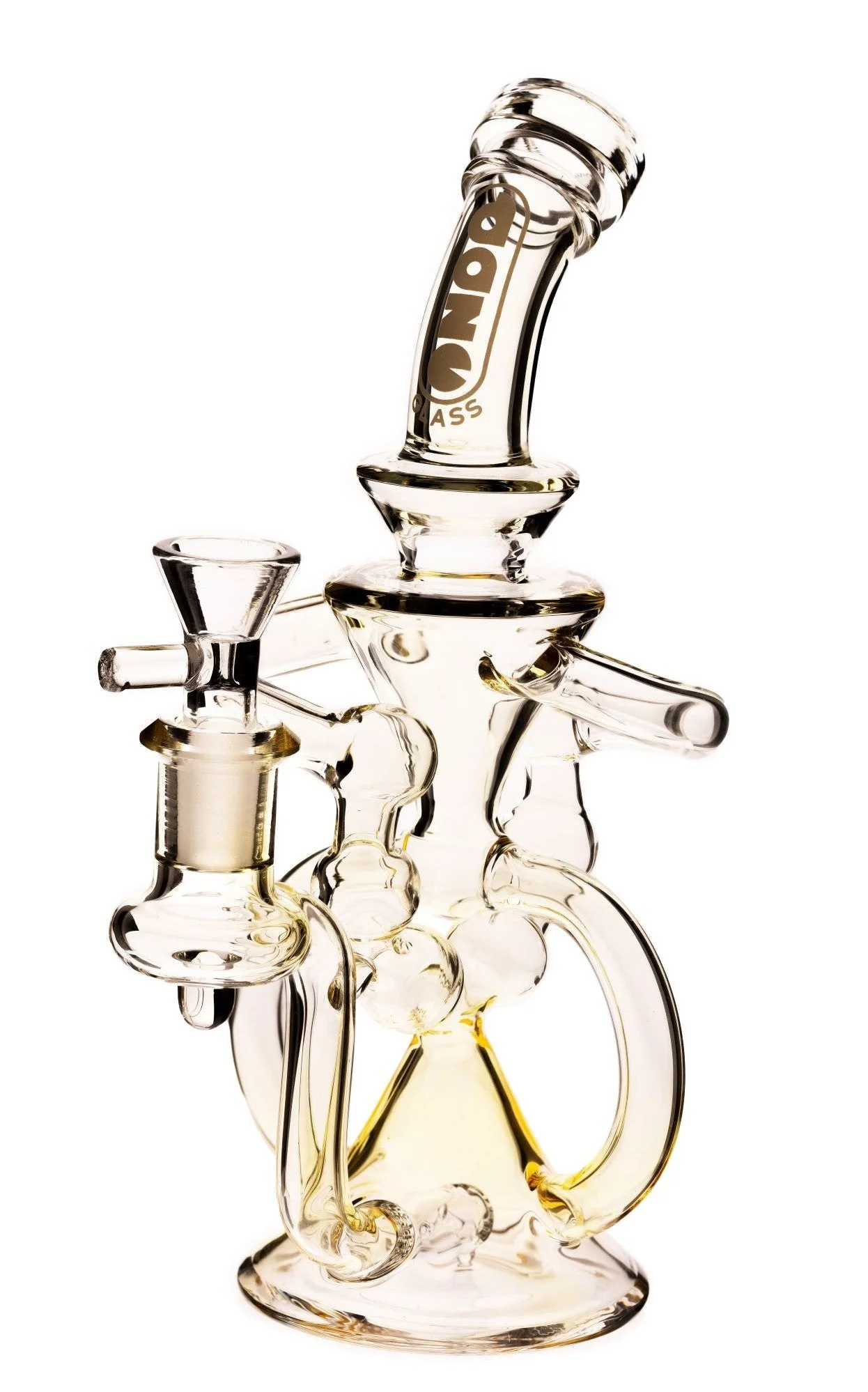9" Fumed Glass Water Pipe Recycler w/ Perc