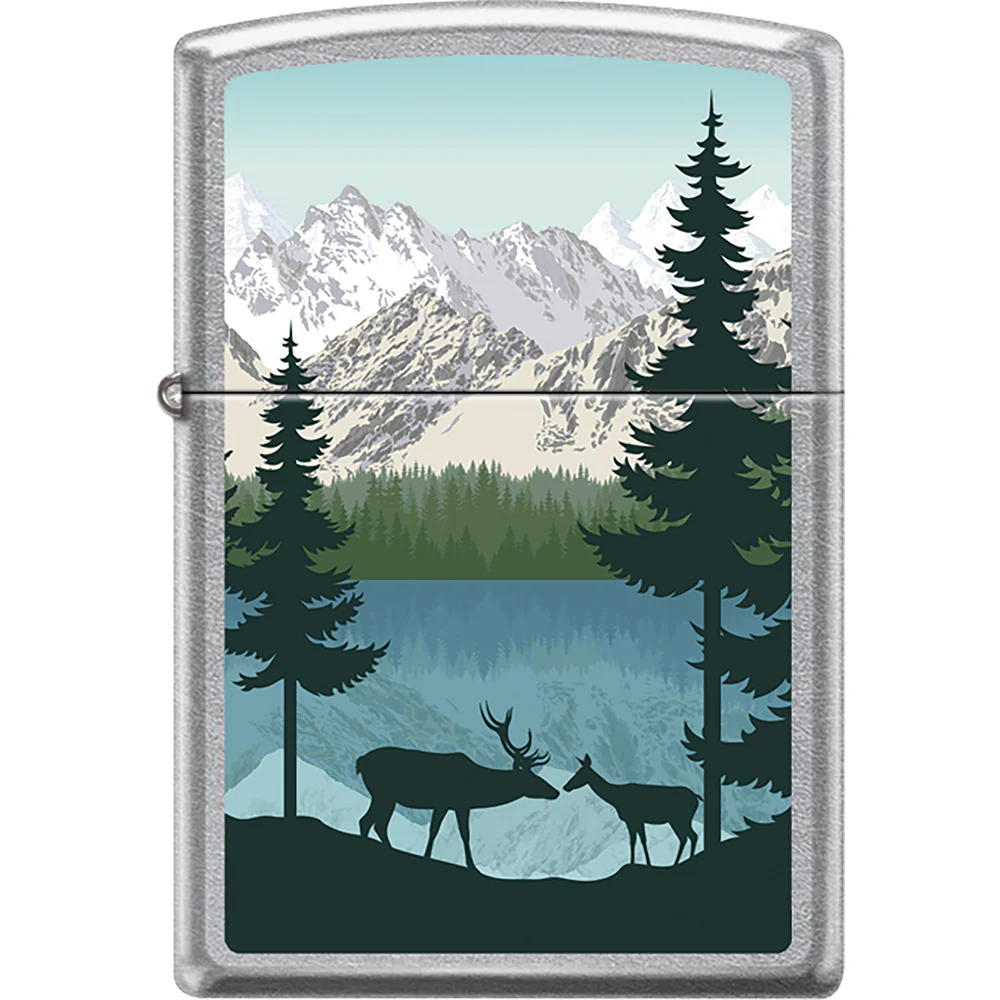 Deer Mountains Lake Zippo Lighter