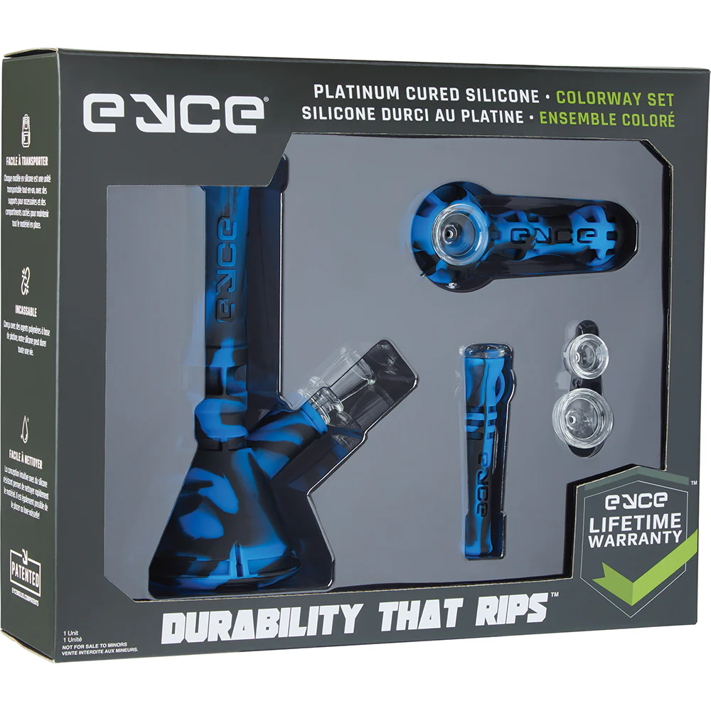Eyce Silicone Smoker's Kit (Bong, Chillum and Hand Pipe) (Deep Blue) - Image 2