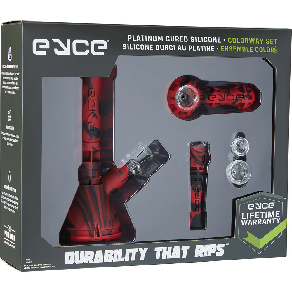 Eyce Silicone Smoker's Kit (Bong, Chillum and Hand Pipe) (Red) - Image 2