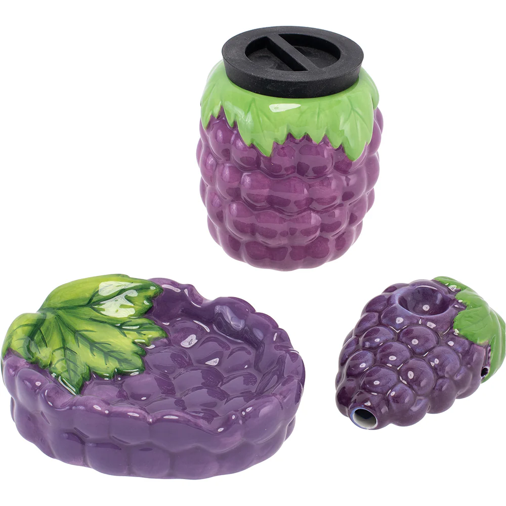 Grape Smoker's Kit (AshTray, Jar & Pipe)