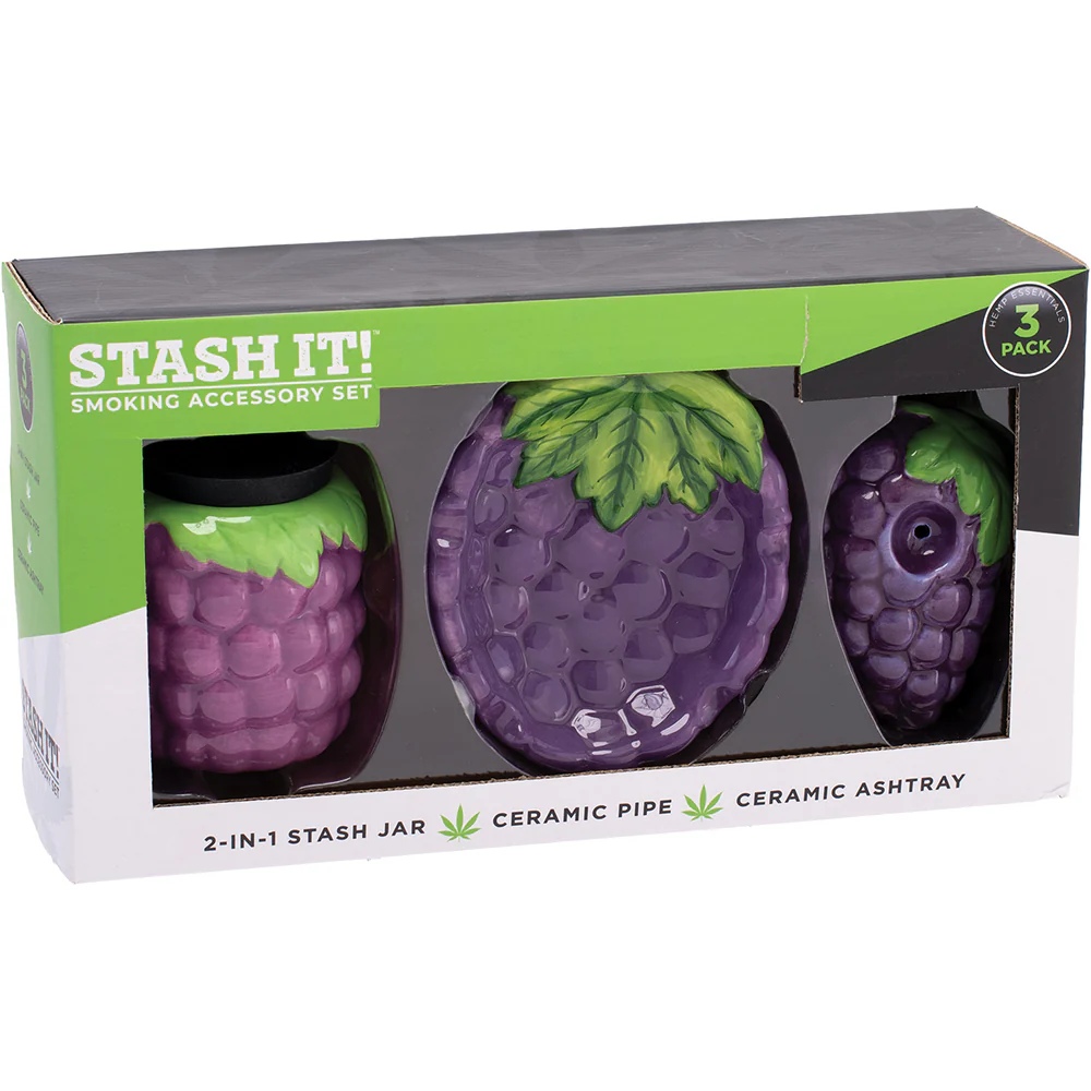 Grape Smoker's Kit (AshTray, Jar & Pipe) - Image 2