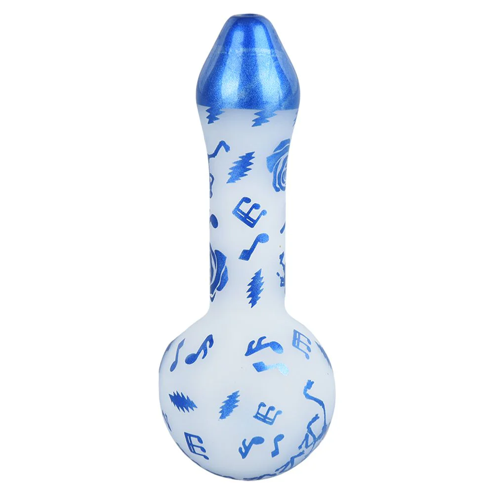 Grateful Dead x Pulsar Blue Sky Dancing Skellies Glass Spoon Pipe - Image 2