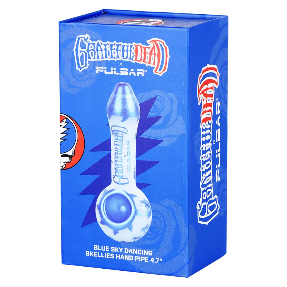 Grateful Dead x Pulsar Blue Sky Dancing Skellies Glass Spoon Pipe - Image 7