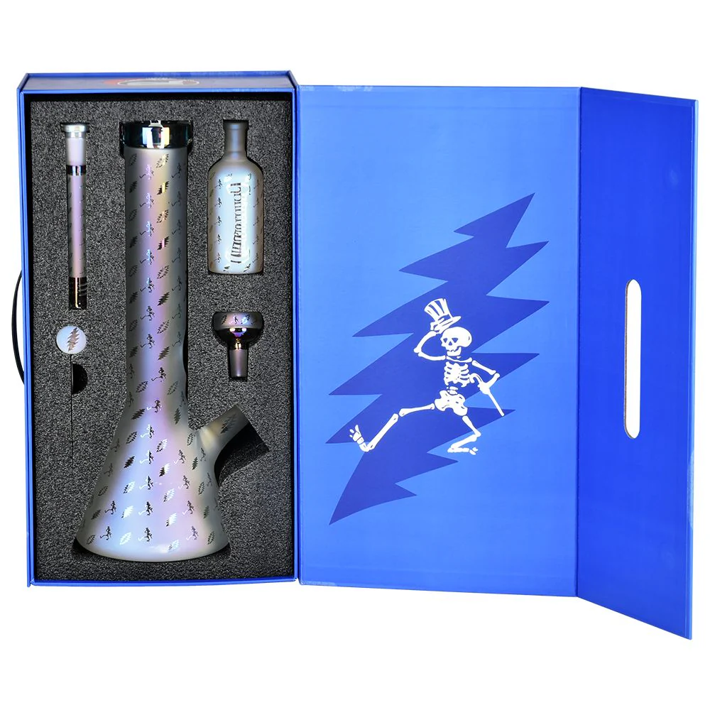 Grateful Dead x Pulsar Bolts And Skellies Glass Beaker Water Pipe Set - Image 12