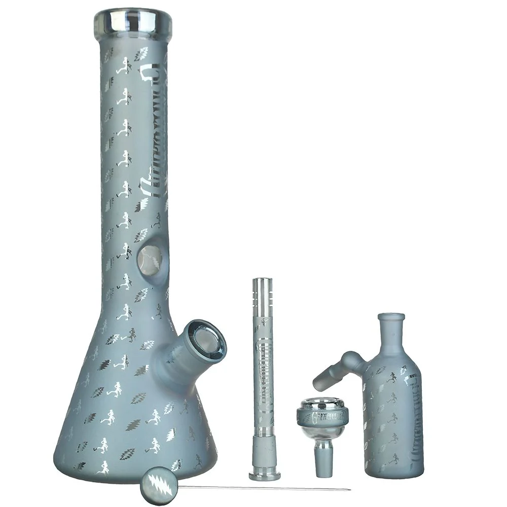Grateful Dead x Pulsar Bolts And Skellies Glass Beaker Water Pipe Set - Image 4