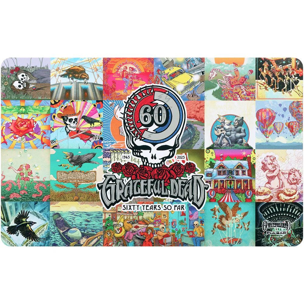 Grateful Dead x Pulsar DabPadz Fabric Top Dab Mat - 60th Anniversary (16"x10")