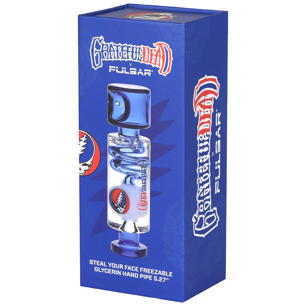 Grateful Dead Steal Your Face Glycerin Spiral Geometric Glass Hand Pipe - Image 2