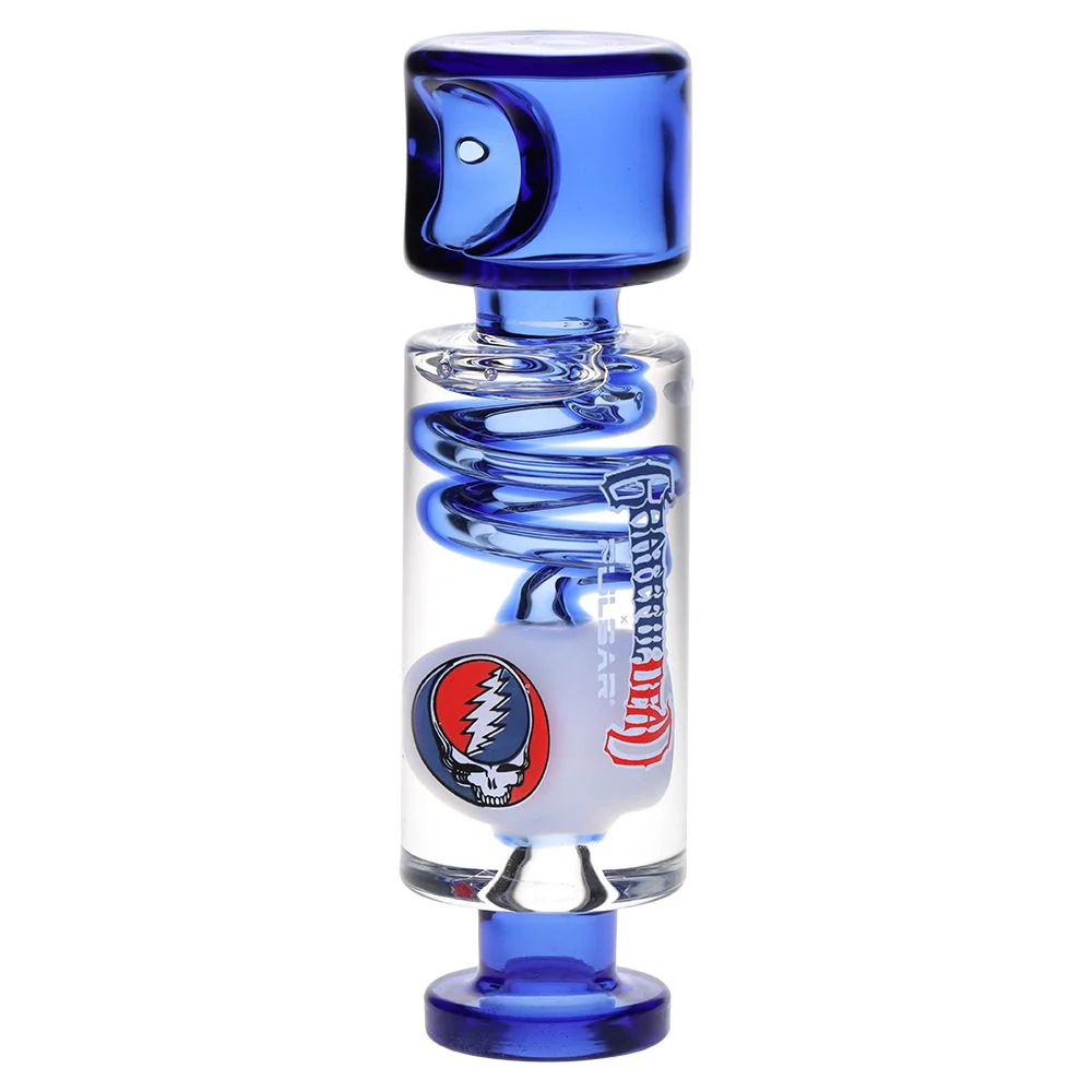 Grateful Dead Steal Your Face Glycerin Spiral Geometric Glass Hand Pipe - Image 5