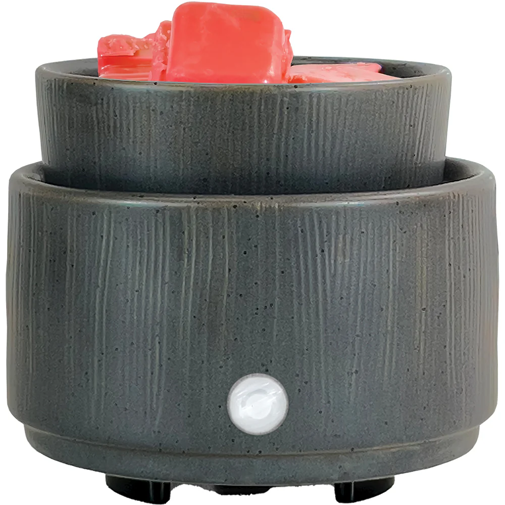 Grey Ribbed Ceramic Wax Melt Warmer Electric - Image 2