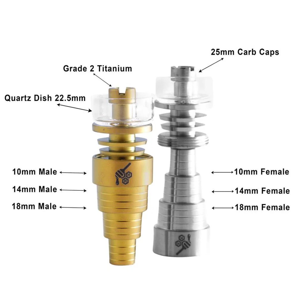 Honeybee Herb Titanium 6 IN 1 Cage Hybrid Dab Dab Nail - Image 10
