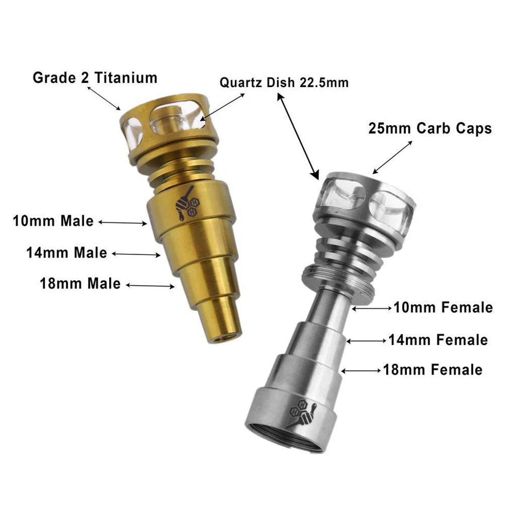 Honeybee Herb Titanium 6 IN 1 Cage Hybrid Dab Dab Nail - Image 18