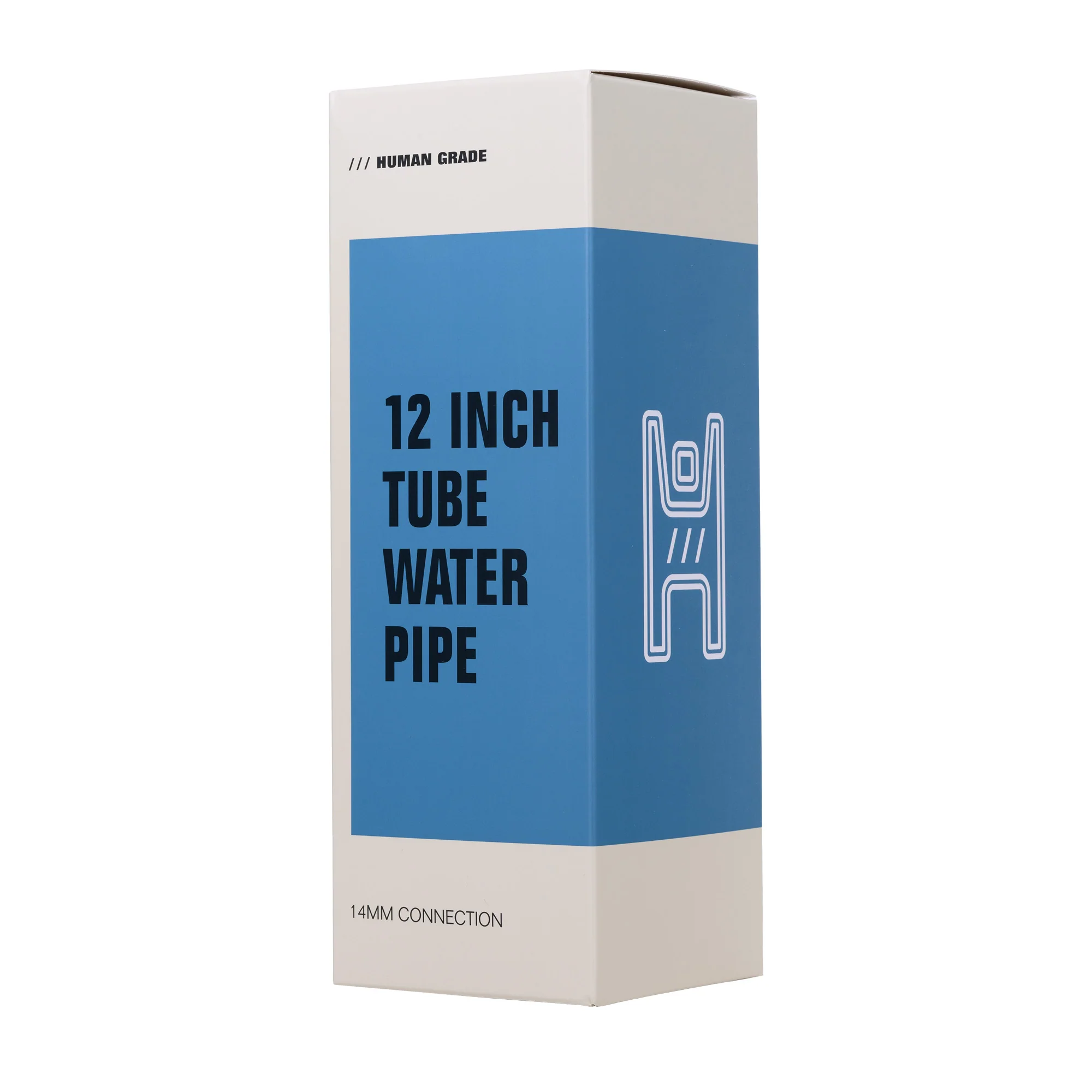 Human Grade 12" Straight Tube Water Pipe (Clear with Green) - Image 2