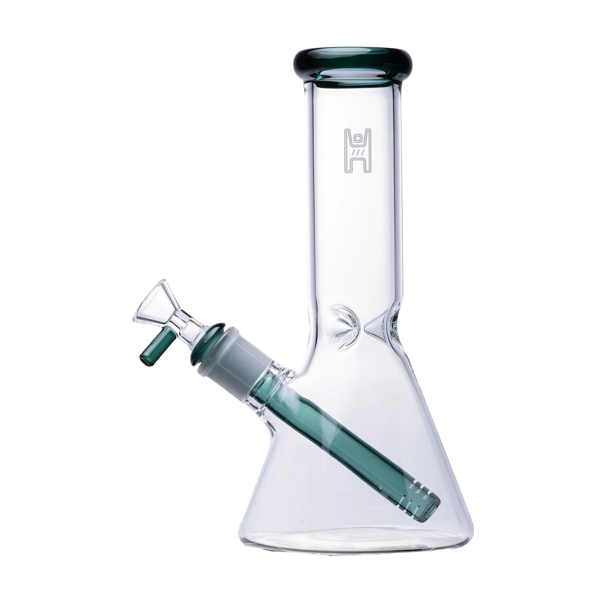Human Grade 9" Beaker (Clear w/ Dark Green)