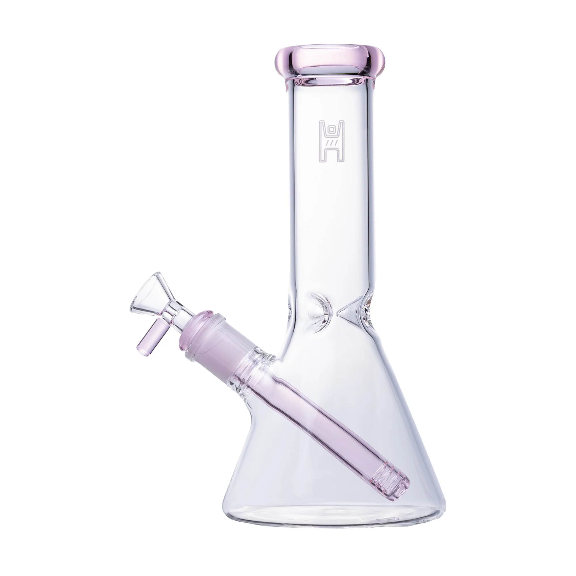 Human Grade 9" Beaker (Clear w/ Pink)