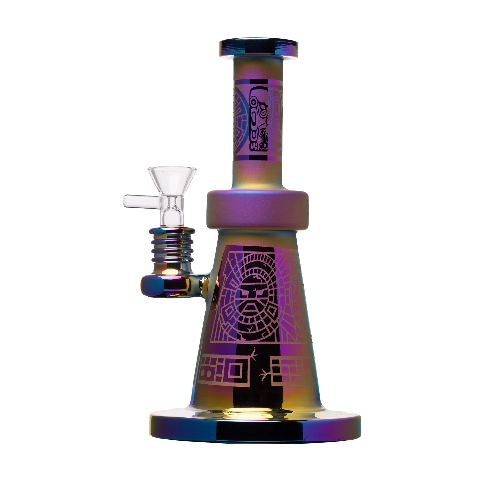 Human Grade Aztec (Sandblasted) Glass Water Pipe - Image 3