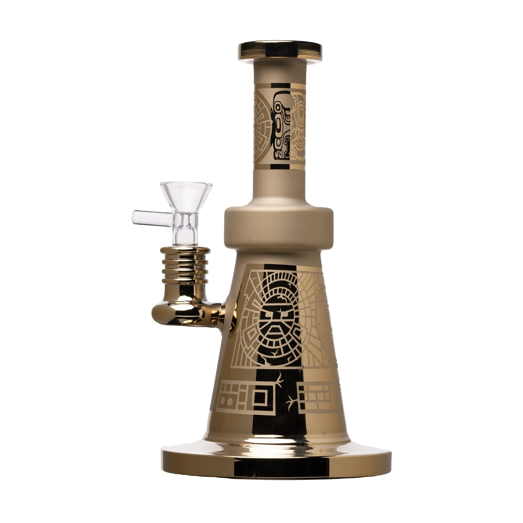 Human Grade Aztec (Sandblasted) Glass Water Pipe - Image 4