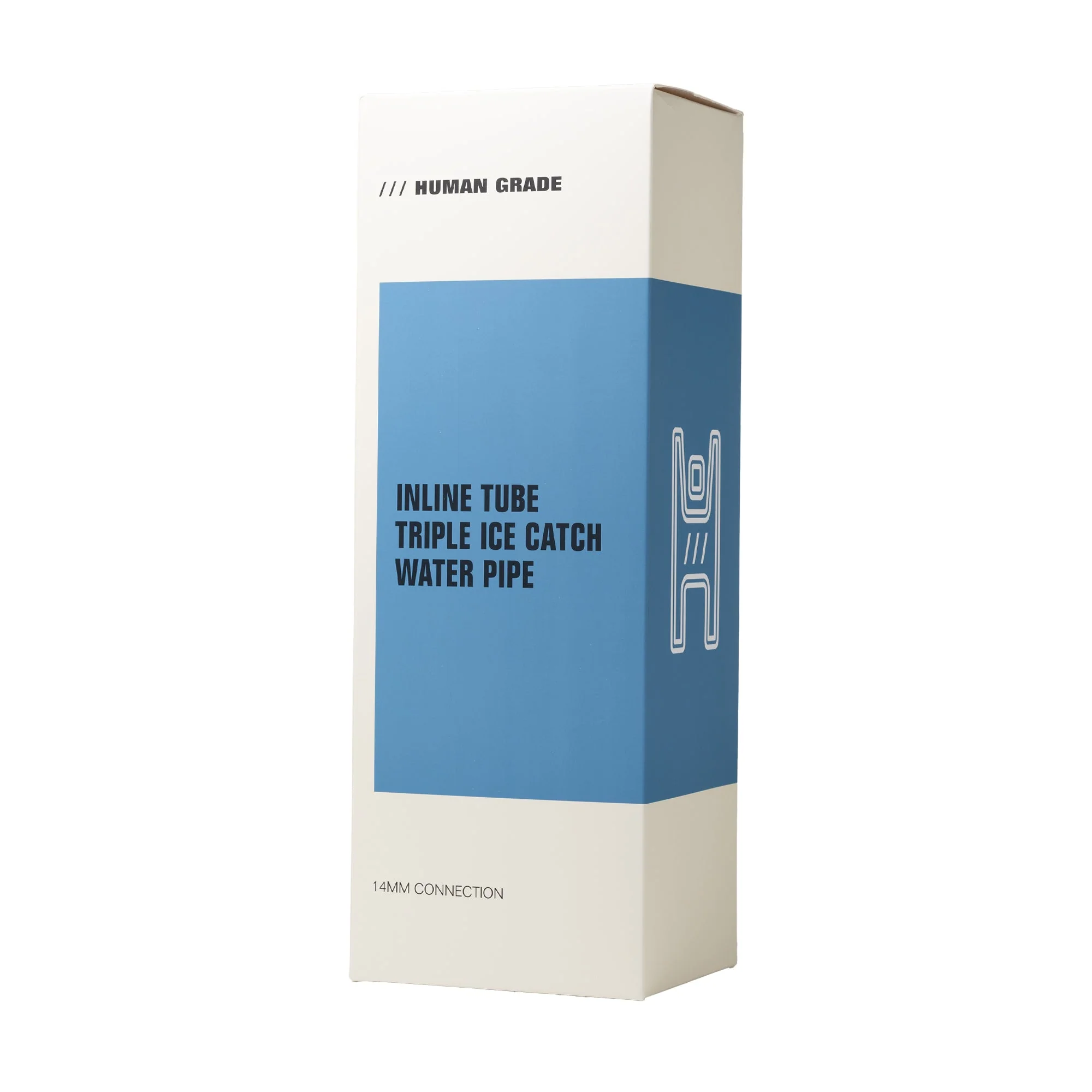 Human Grade Inline Tube Triple Ice Catch Glass Water Pipe - Image 9