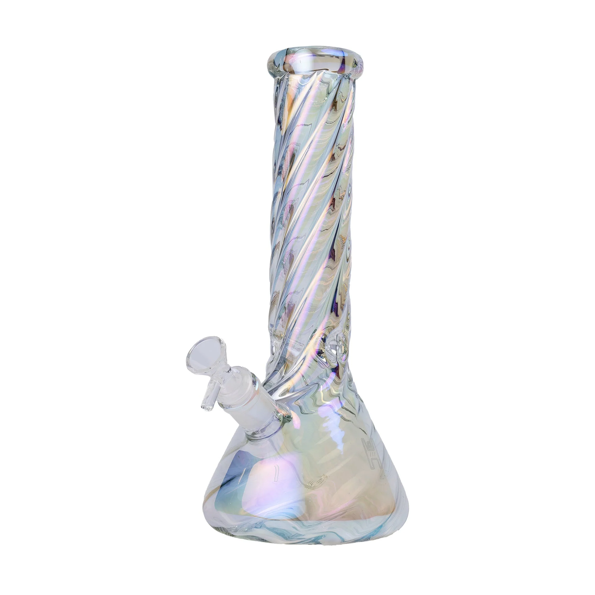 Human Grade Twisted Iridescent Beaker Water Pipe - Image 14