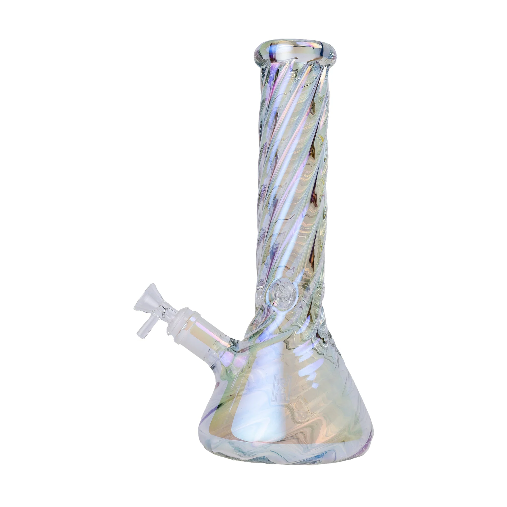 Human Grade Twisted Iridescent Beaker Water Pipe - Image 4