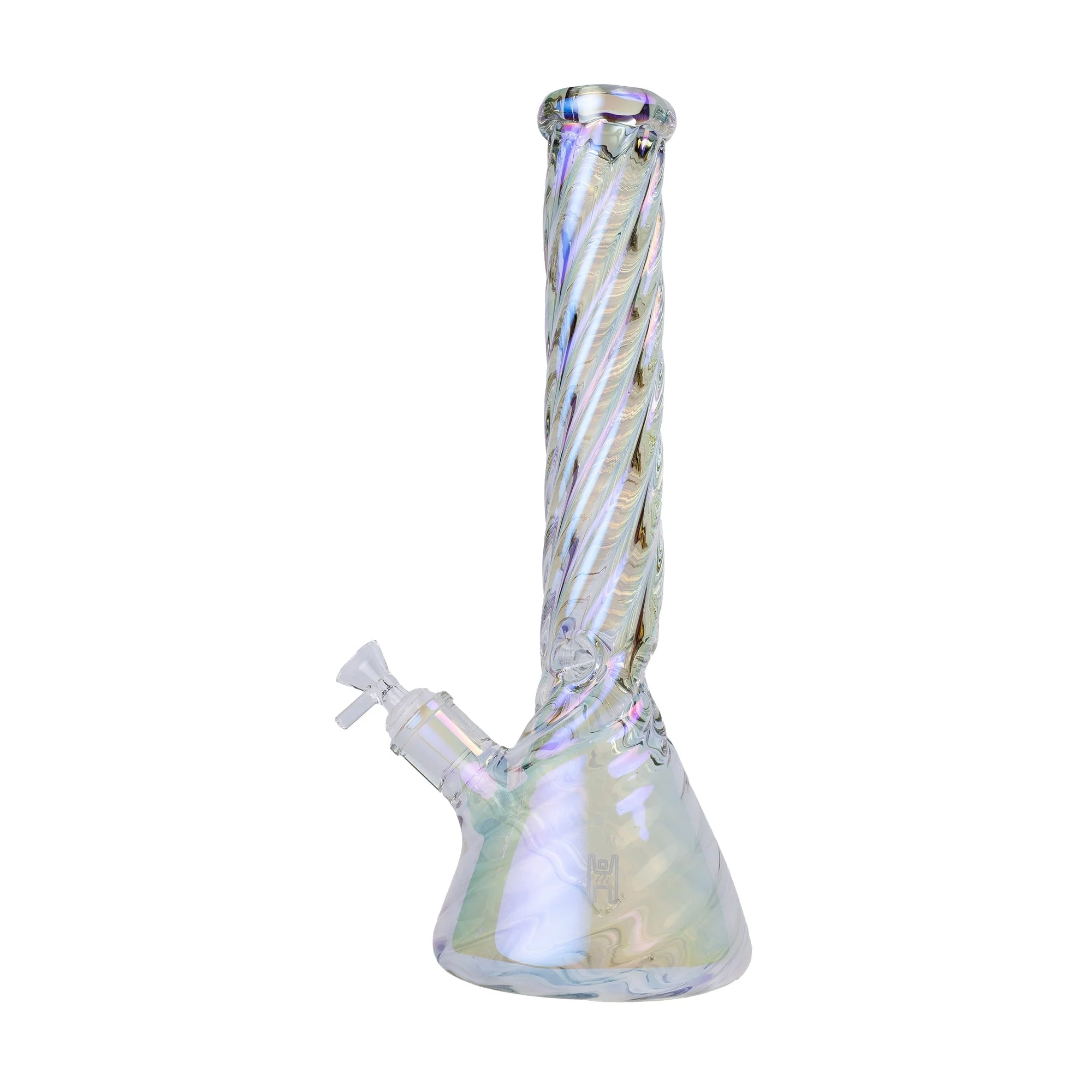 Human Grade Twisted Iridescent Beaker Water Pipe - Image 6
