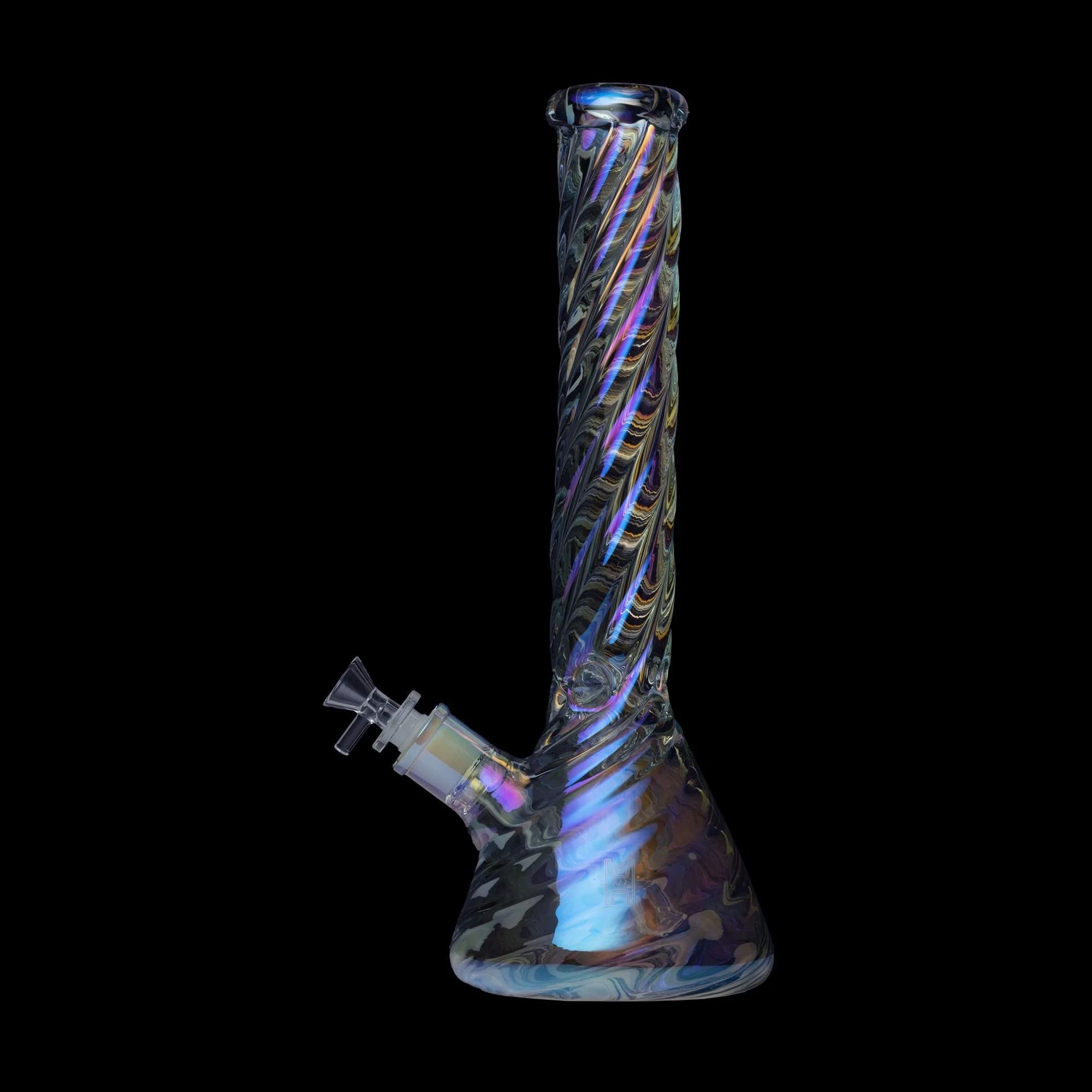 Human Grade Twisted Iridescent Beaker Water Pipe - Image 9