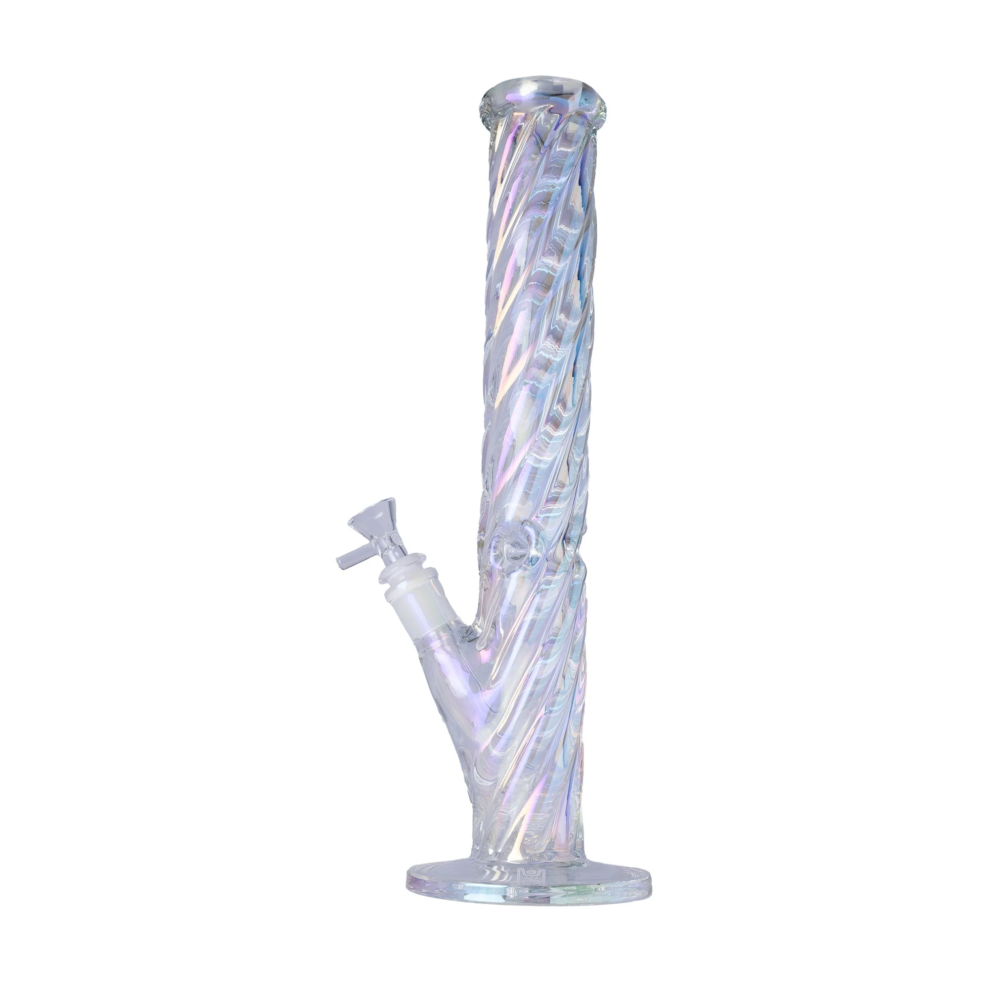 Human Grade Twisted Iridescent Tube Glass Water Pipe - Image 3