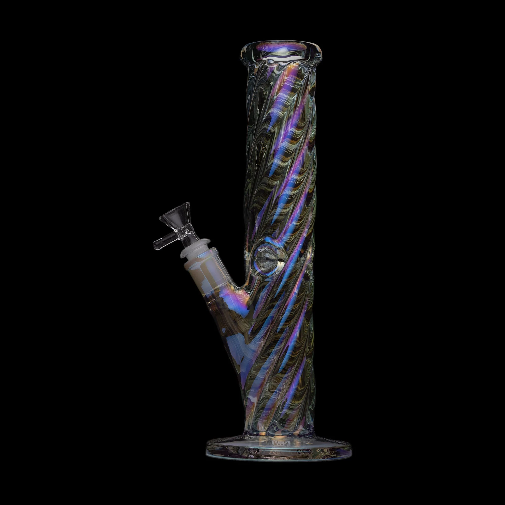 Human Grade Twisted Iridescent Tube Glass Water Pipe - Image 5
