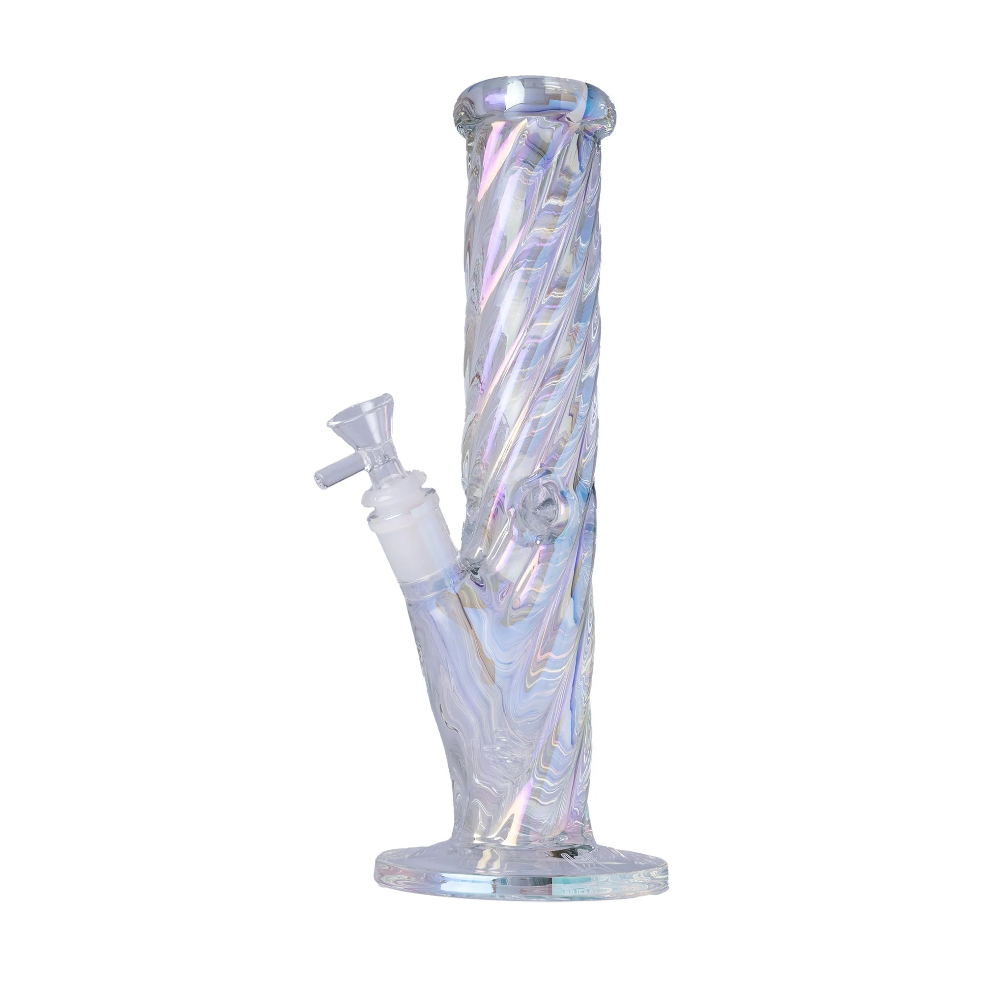 Human Grade Twisted Iridescent Tube Glass Water Pipe - Image 7