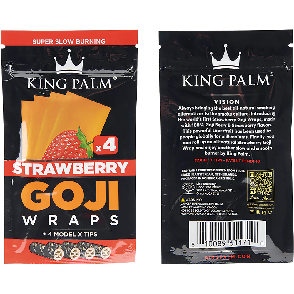 King Palm Goji Berry Wrap (Strawberry) (60 Wraps) - Image 3