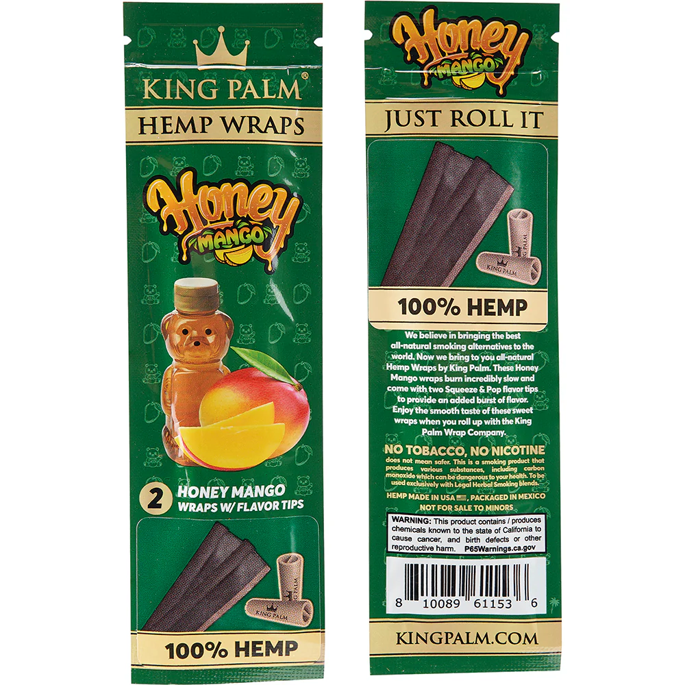 King Palm Hemp Wrap (Honey Mango) (30 Wraps) - Image 3
