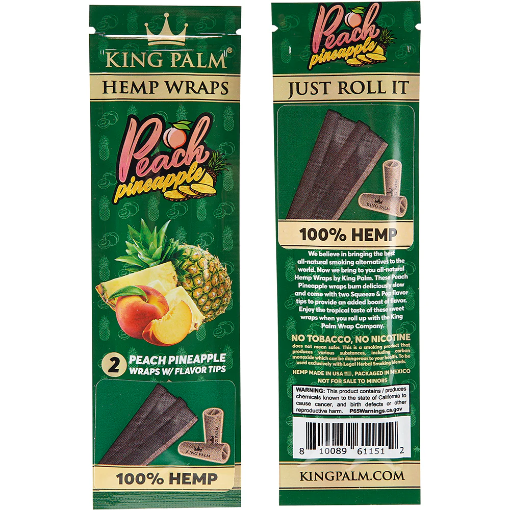 King Palm Hemp Wrap (Peach Pineapple) (30 Wraps) - Image 3