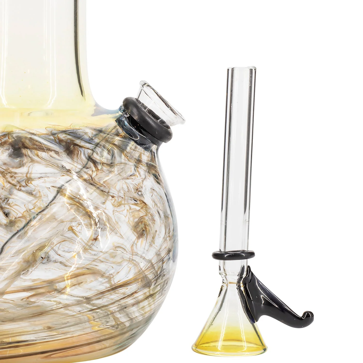 LA Pipes Raked Tiger Stripe Accented Beaker Bong 8" - Image 5