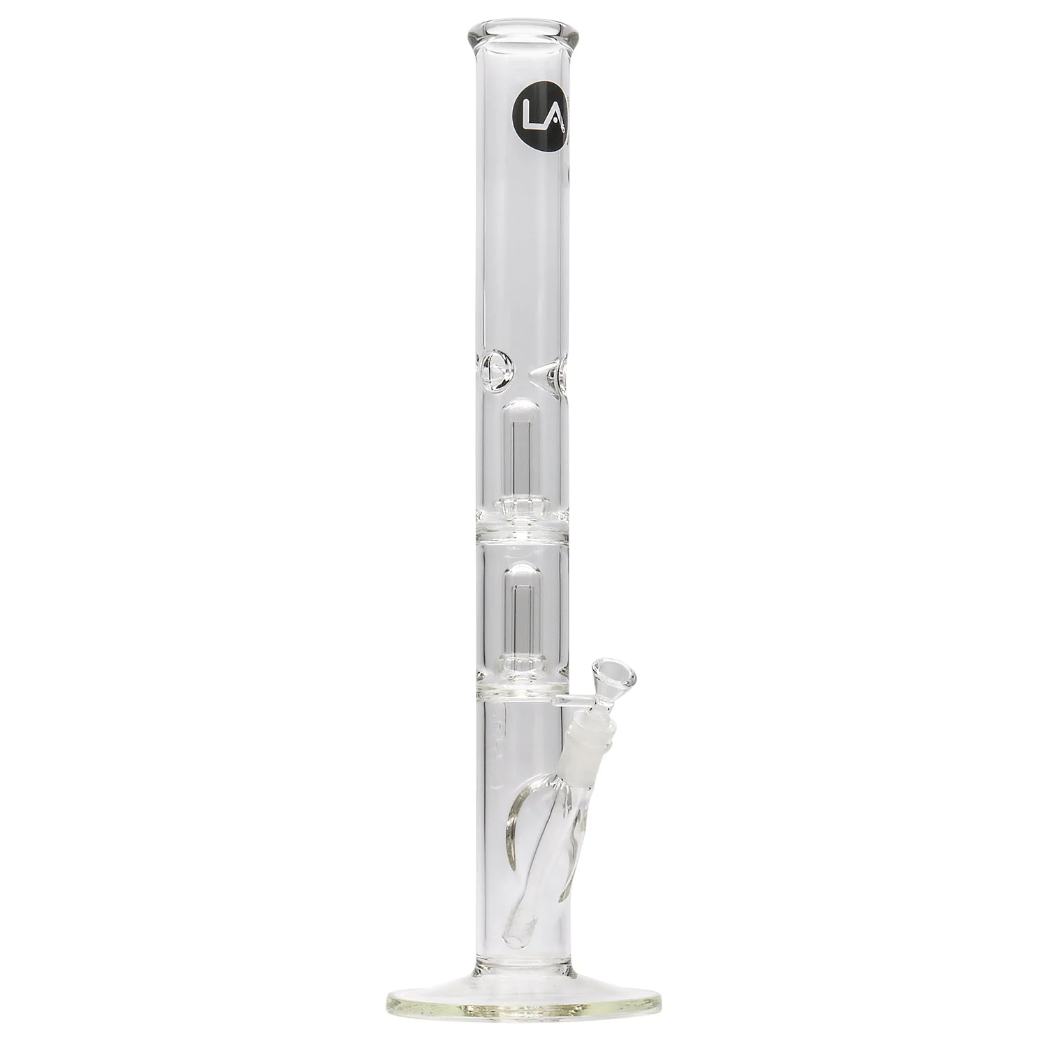 LA Pipes Thick Glass Straight Showerhead Perc Bong - Image 2