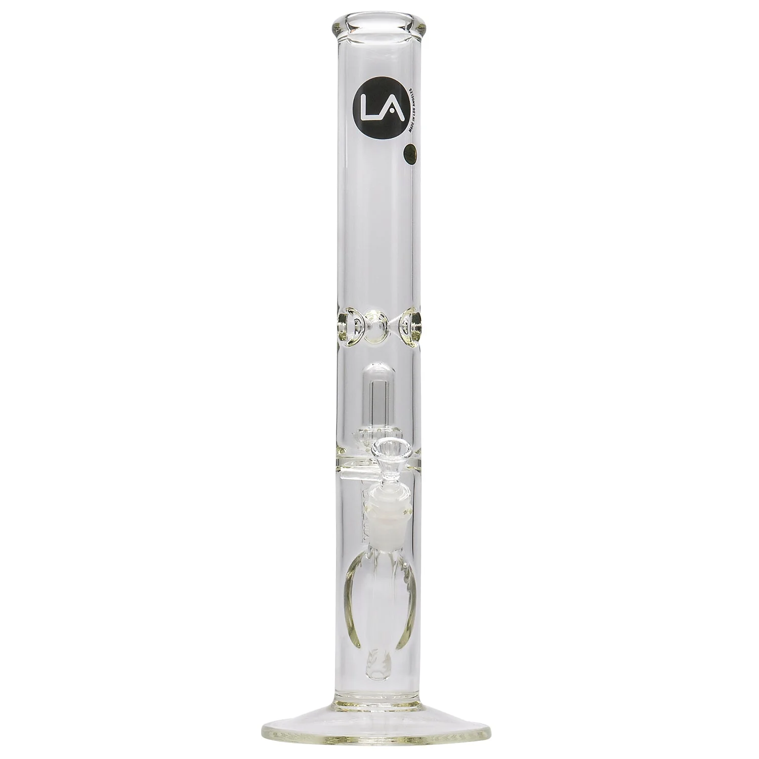 LA Pipes Thick Glass Straight Showerhead Perc Bong - Image 4